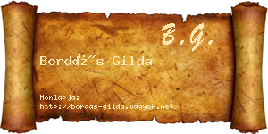 Bordás Gilda névjegykártya